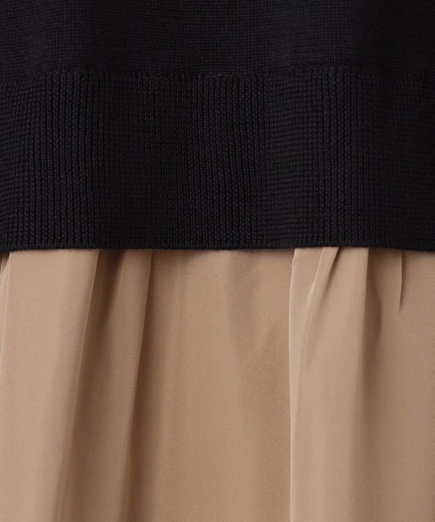 自由区 S 【洗える】タフタコンビ ワンピース ブラック×ブロンズ