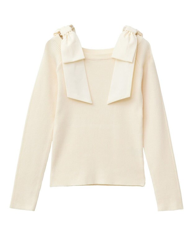 Green Parks ・ｓｗｉｎｇ　ｂｙ　ショルダーリボンプルオーバー Ivory