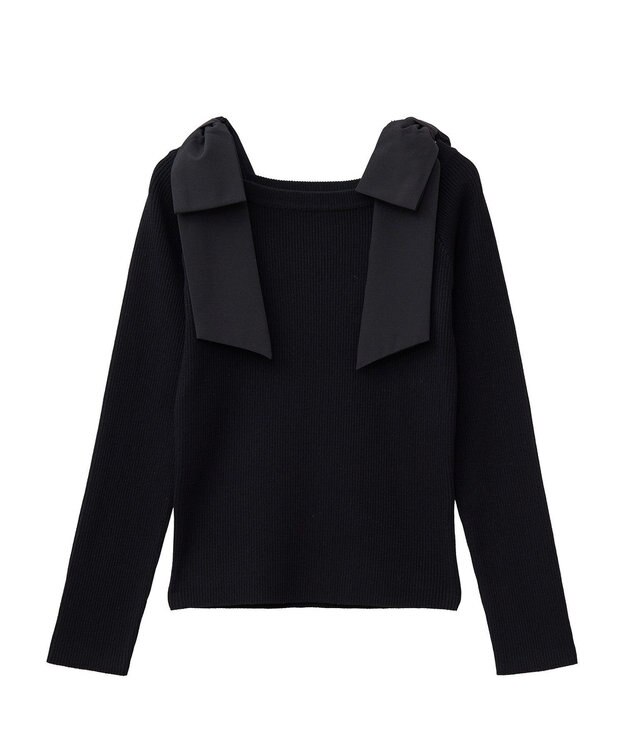 Green Parks ・ｓｗｉｎｇ　ｂｙ　ショルダーリボンプルオーバー Black