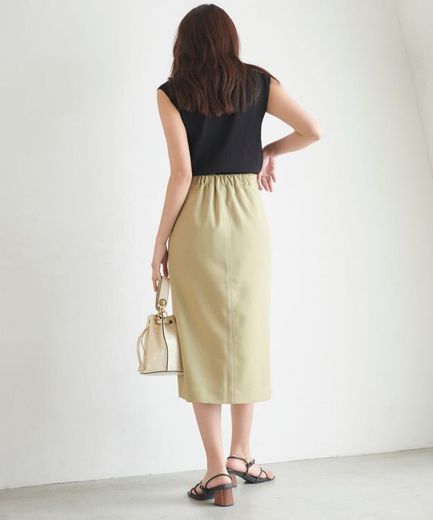 Feroux 【接触冷感】パール付きノースリーブ ニット ブラック系