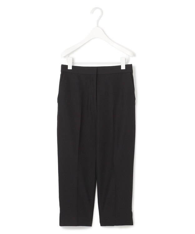 ICB 【洗える】トリアセドライストレッチ クロップドパンツ ブラック系