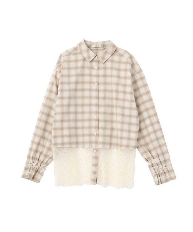 earth music&ecology 【予約】適ON レースヘムシャツ Check