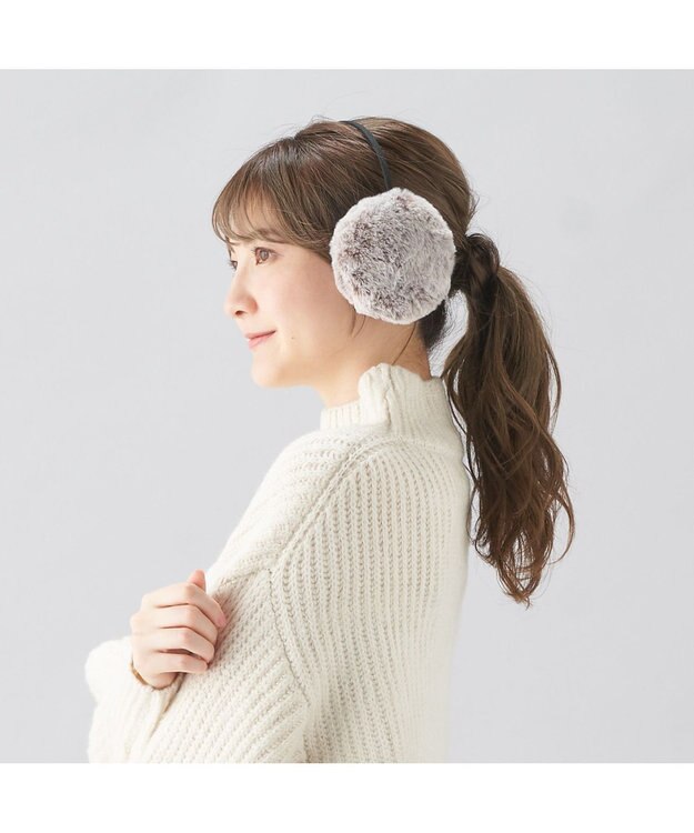 MOONBAT ふわもこ ハスキーモチーフ イヤマフ ブラウン