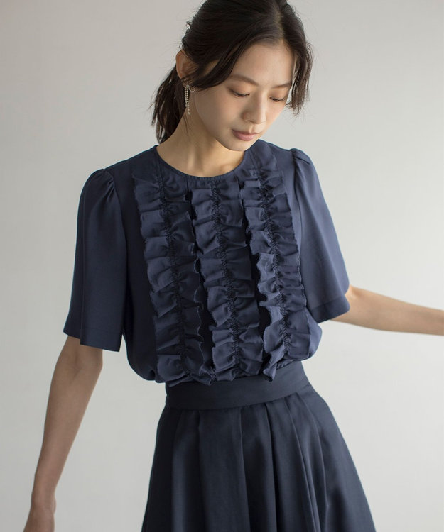 ヴィンテージブラウス【クリニャンクール蚤の市】 WEB限定】ヴィンテージジョーゼットフリル ブラウス / 組曲