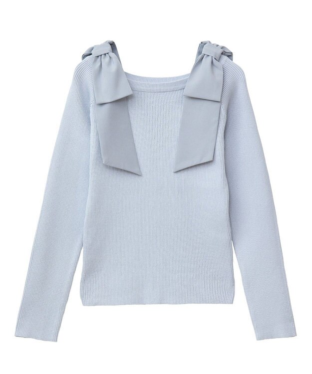 Green Parks ・ｓｗｉｎｇ　ｂｙ　ショルダーリボンプルオーバー Sax