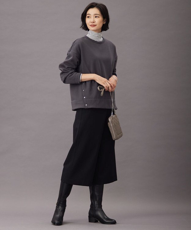 J.PRESS LADIES 【WEB限定カラーあり】ボアジャージー カットソー グレー系