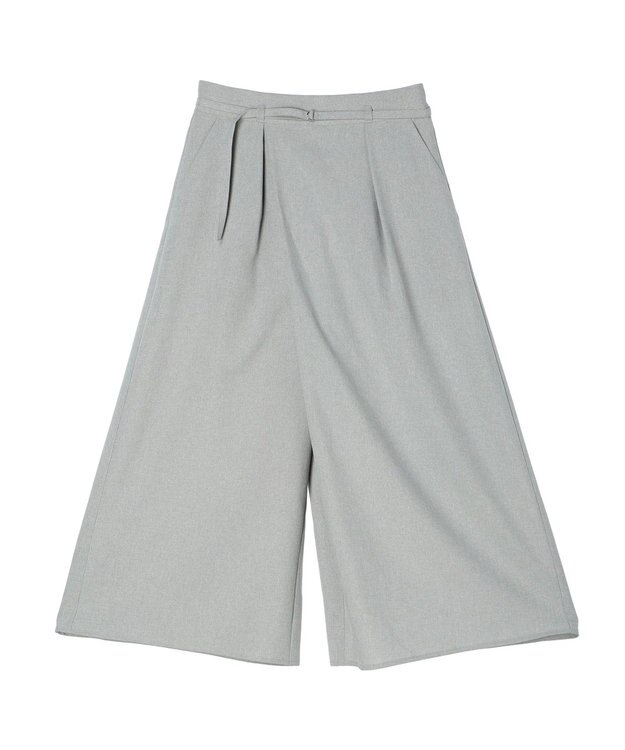 Green Parks 接触冷感　ベルト付ガウチョパンツ Gray Mixture