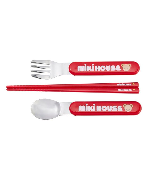 MIKI HOUSE HOT BISCUITS 【ミキハウス】 ミキハウスベア トリオセット 赤