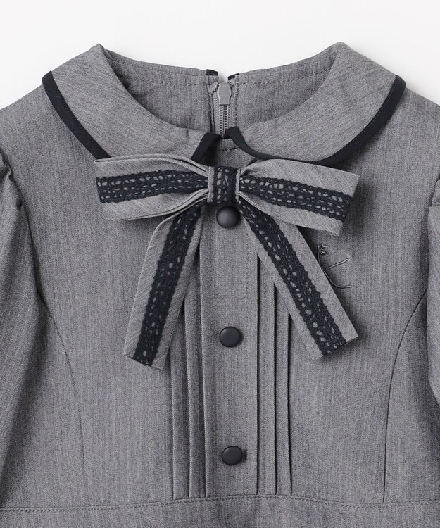 組曲 KIDS 【110-140㎝】 クラシカルグレーワンピース グレー