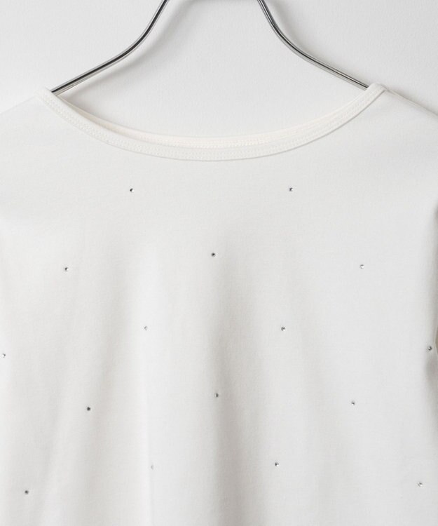 WEGO ラインストーンドットロンT オフホワイト