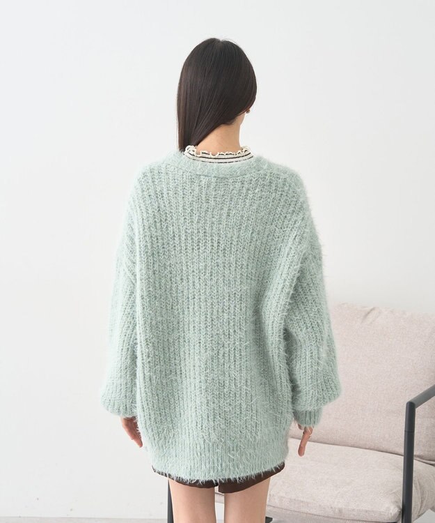 earth music&ecology 【予約】カラーミックスシャギーカーディガン ミント