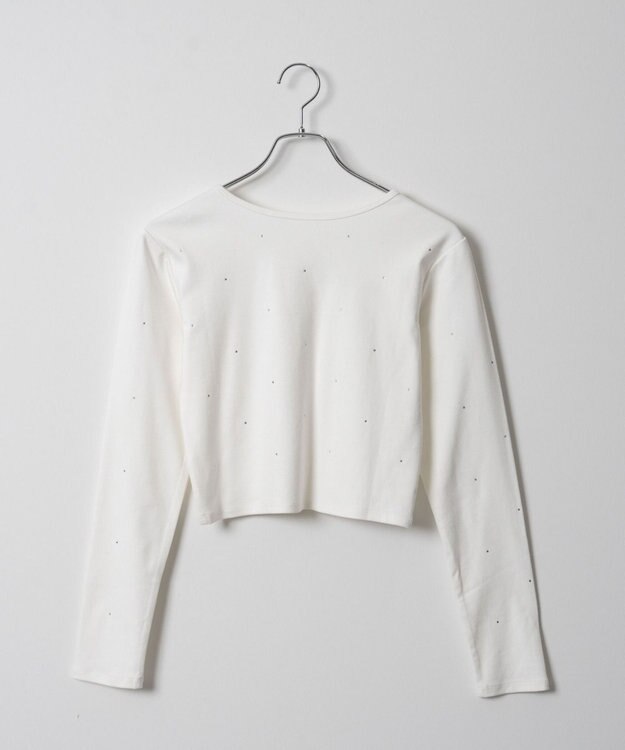 WEGO ラインストーンドットロンT オフホワイト