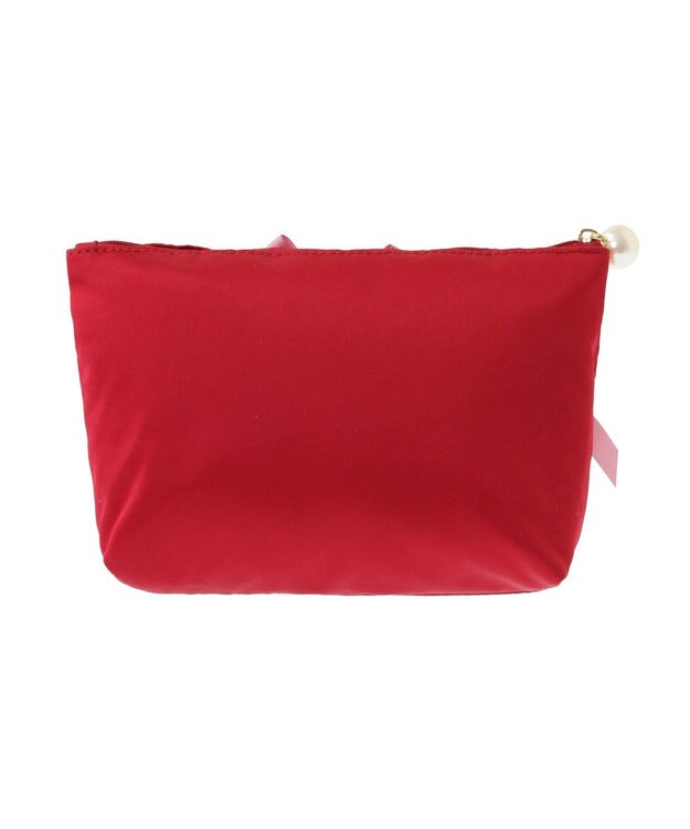 Maison de FLEUR リボンサテンポーチ Red