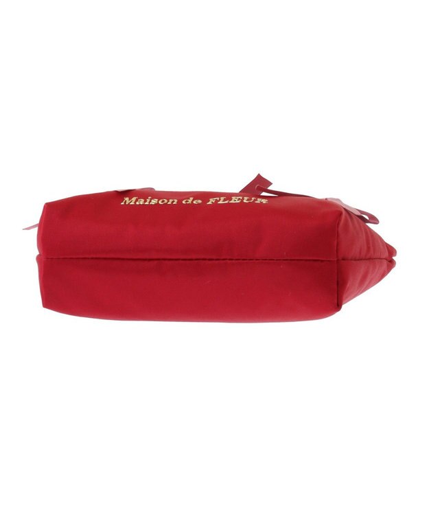 Maison de FLEUR リボンサテンポーチ Red