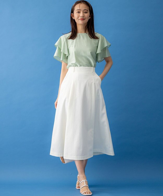 組曲 カールマイヤーフリル ブラウス グラスグリーン系