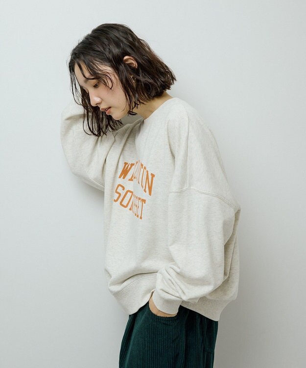 Green Parks オーバーサイズロゴ裏毛プルオーバー Oatmeal