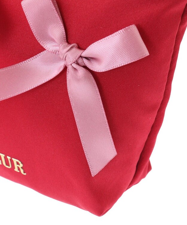 Maison de FLEUR リボンサテンポーチ Red