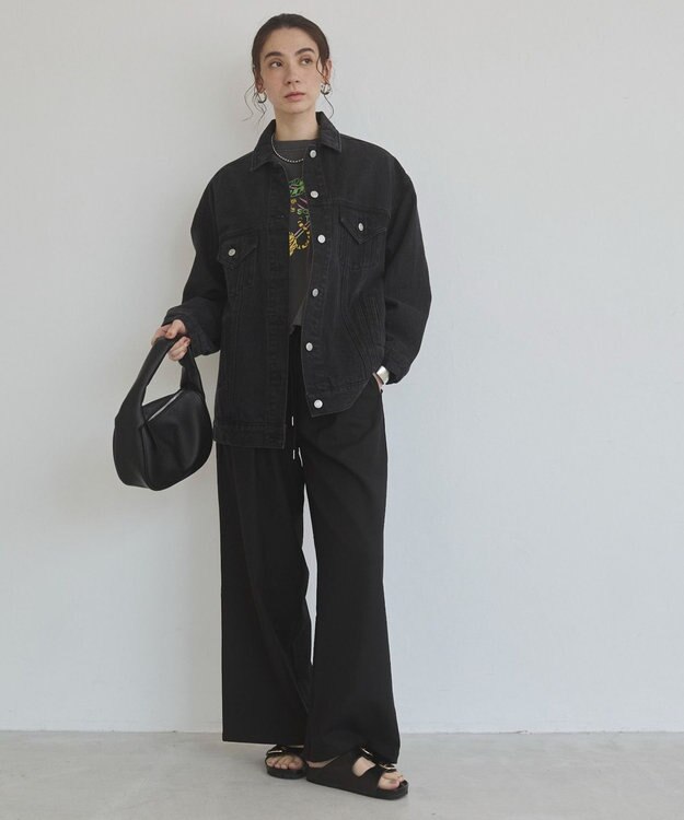 WEGO 【ANGIE VINTAGE】ビッグシルエットデニムジャケット / オーバーサイズGジャン ブラック