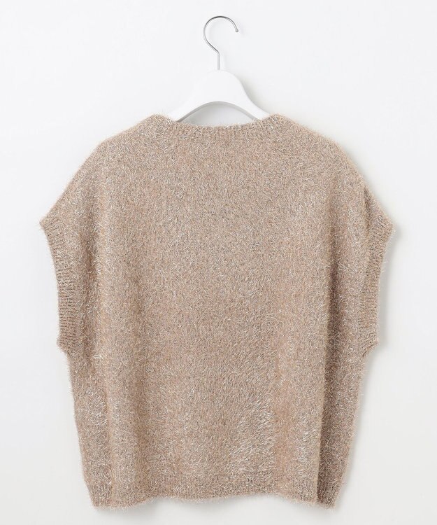 自由区 L 【洗える】フェザーラメ ベスト モカ