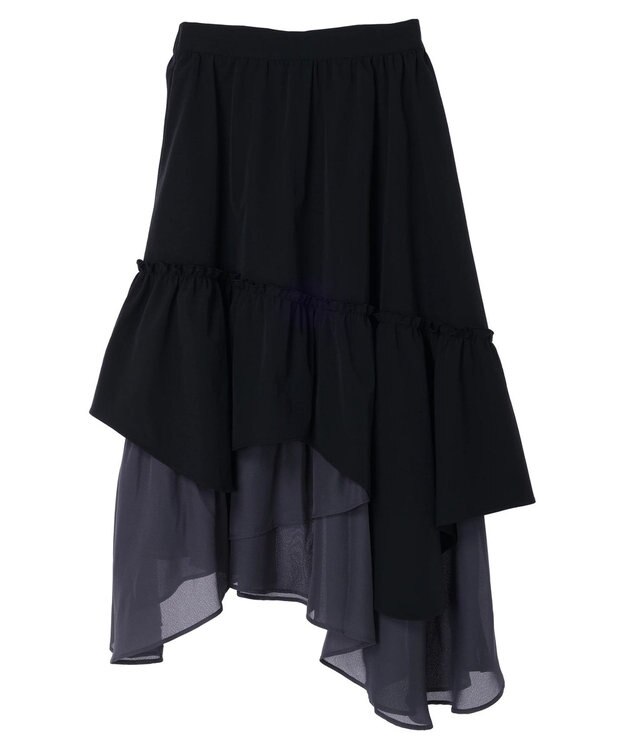 earth music&ecology イレヘムティアードスカート Black
