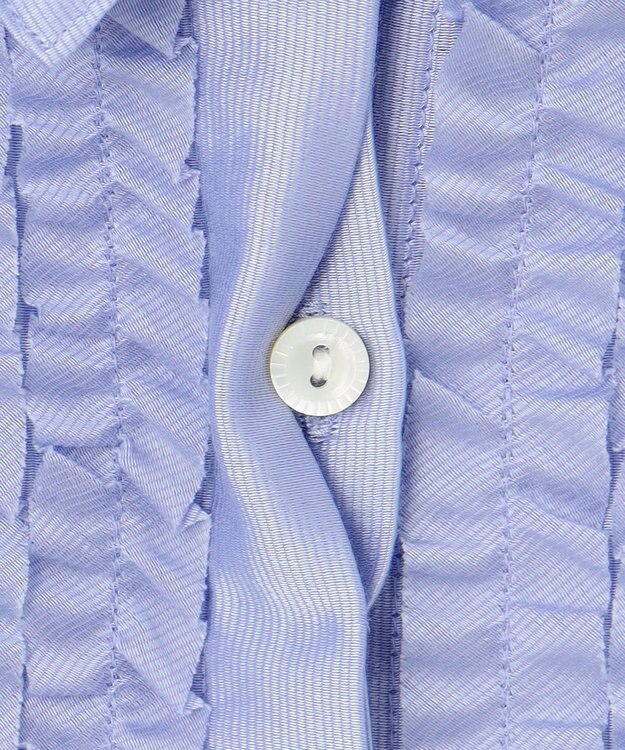 J.PRESS LADIES 【洗える】フリルジャージー ブラウスライク カットソー サックス系