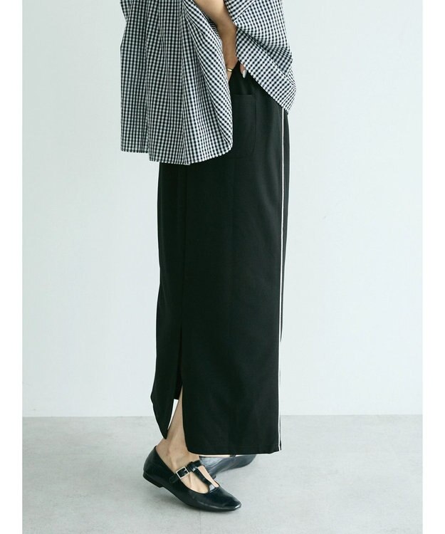 CRAFT STANDARD BOUTIQUE パイピングラインスカート Black