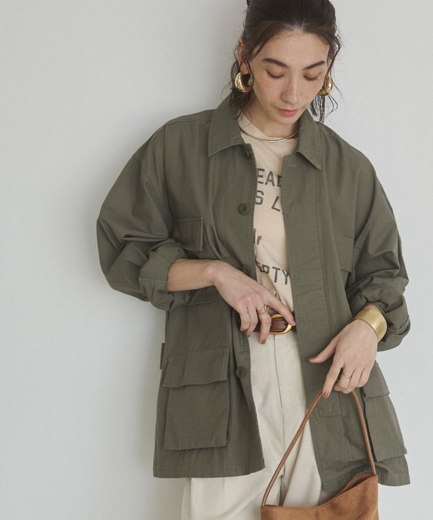 WEGO 【ANGIE VINTAGE】ミリタリー シャツジャケット カーキ