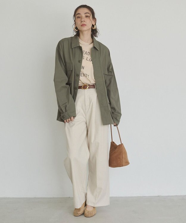 WEGO 【ANGIE VINTAGE】ミリタリー シャツジャケット カーキ