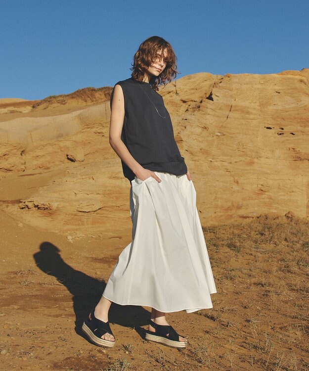 UNFILO スウェットサイドZIPベスト チャコール