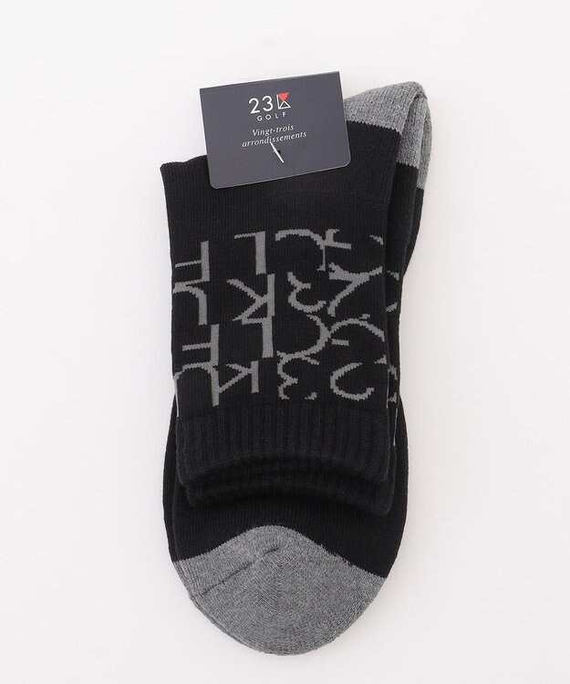 23区GOLF 【MEN】ロゴレギュラーソックス 18cm ブラック系5