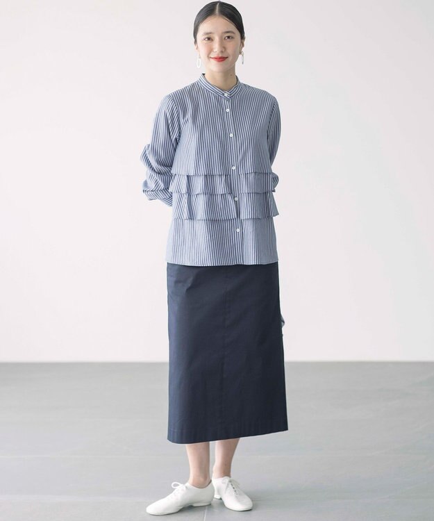 組曲 【WEB限定カラーあり】リヨセルシャーティング ティアードブラウス 【WEB限定】ブルー系9