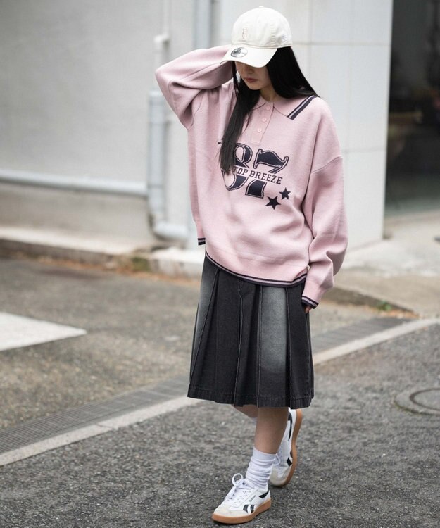 WEGO ポロニットプルオーバー ピンク