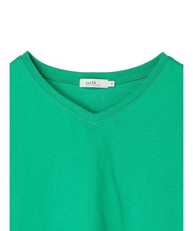 earth music&ecology ＶネックＴシャツ（汗じみ防止） Off White