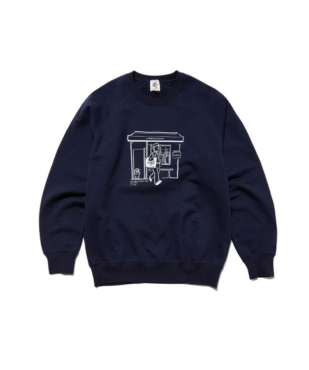 J.PRESS MEN 【AaronChang】【UNISEX】グラフィック スウェットシャツ ネイビー系