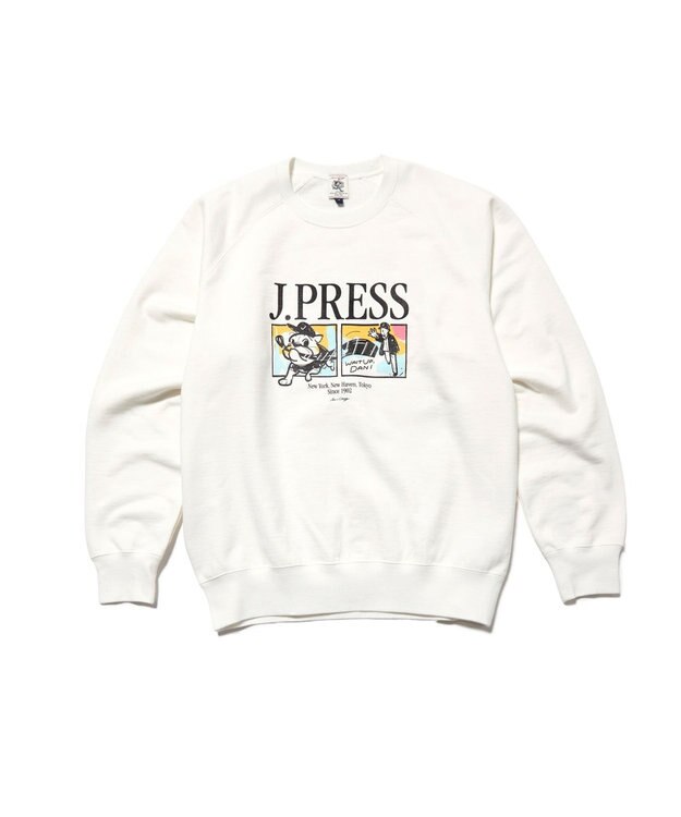 J.PRESS MEN 【AaronChang】【UNISEX】グラフィック スウェットシャツ ホワイト系