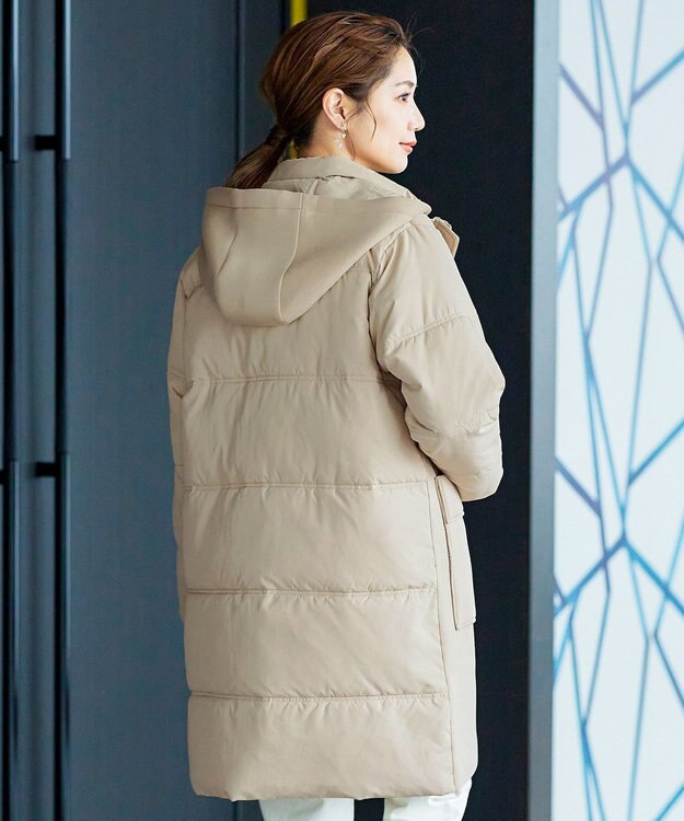 Tiaclasse ファイバーダウン×ダンボール異素材ロングコート ベージュ