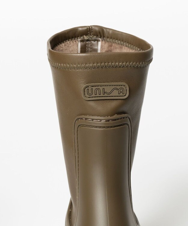 BONTRE 【UNISA/ウニサ】裏起毛ミドルレインストレッチブーツ ブラウン