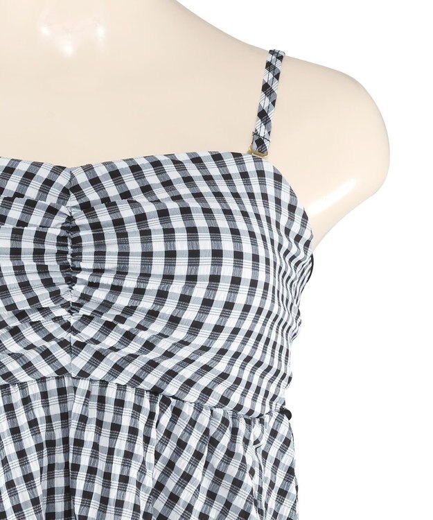 San-ai Resort（三愛水着楽園） 【WEB限定】ペプラムチェック3点セット【Beach Queen（ビーチクイーン）】 ブラック