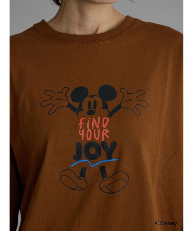 Te chichi 【Disney】ミッキー/配色ロゴロンT ブラウン