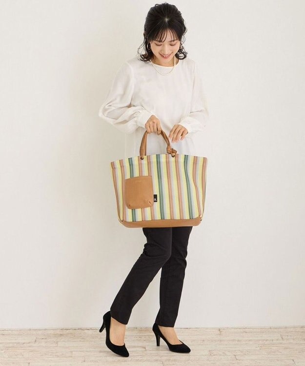 ROOTOTE 1165【手洗い可能】SC.ミディアム.ウエッファ.ストライプ-A 03：イエロー