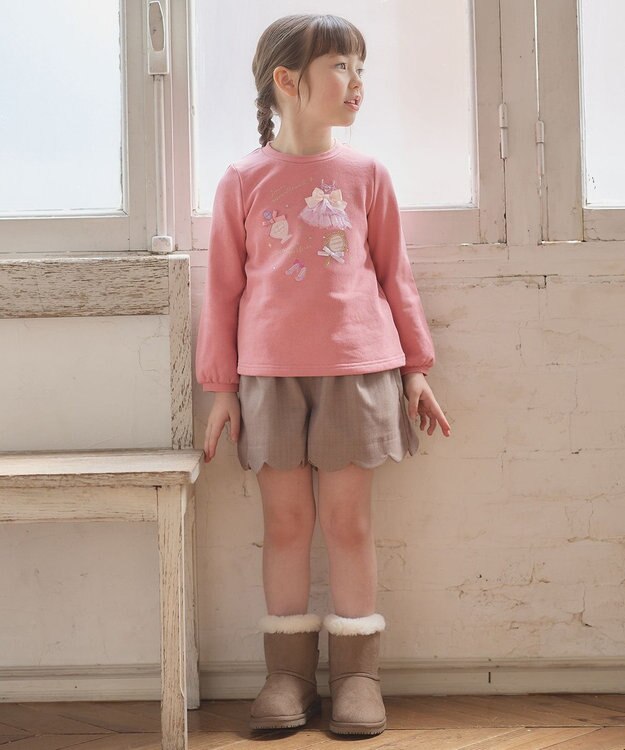 ANY KIDS 【らくっトレーナー】裏毛プリンセスデザイン トレーナー ピンク