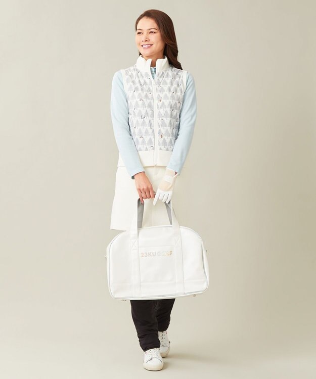 23区GOLF 【WOMEN】ストレッチモール リバーシブル ベスト 1着で2着分のお得感 温度調節に◎ ホワイト系
