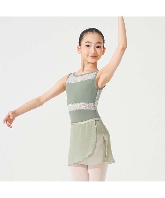 Chacott 【MAY NAGAHISA】ジュニア ノースリーブレオタード シーグリーン