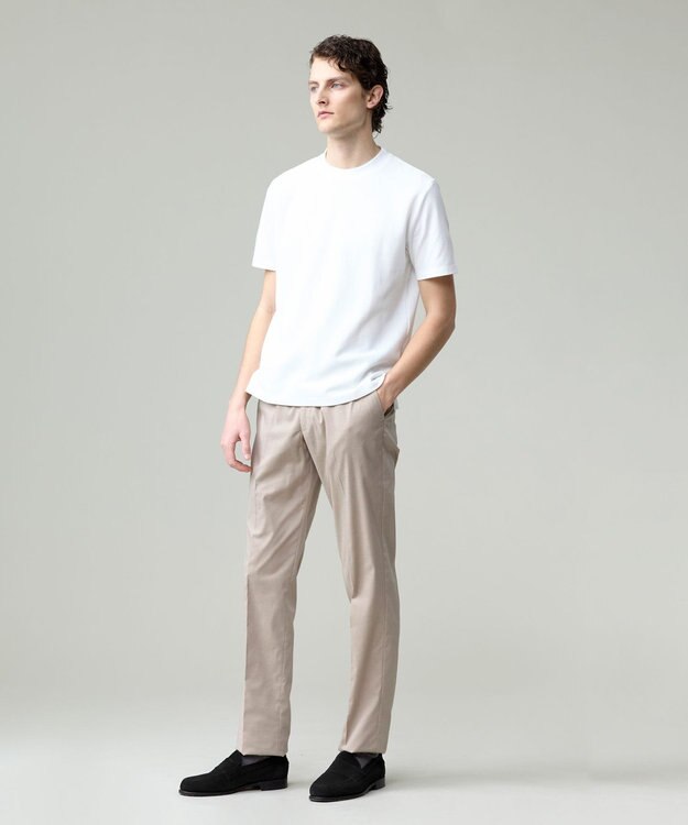 J.PRESS MEN 汗ばむ夏の最適解Tシャツ【UVカット / 接触冷感 】【J.PRESS PREMIUM JERSEY】無地コットン Tシャツ ホワイト系