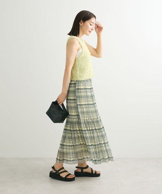 Green Parks ・ｓｗｉｎｇ　ｂｙ　２ｗａｙチュールヤーンベスト Light Yellow