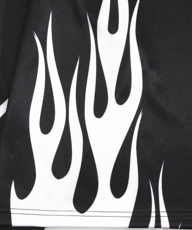 WEGO 【ユニセックス着用ITEM】ファイヤーパターンゲームロゴT（長袖） ブラック