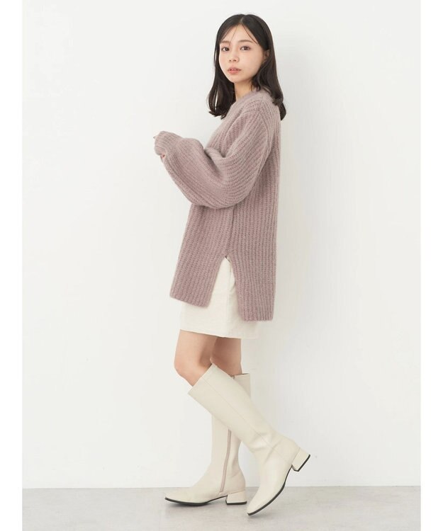 earth music&ecology フワフワＭＩＸヤーンチュニック Mocha