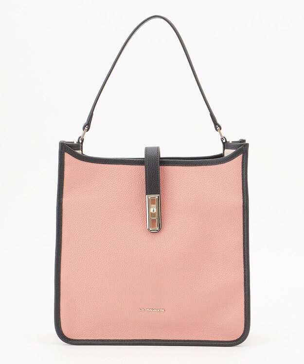 LA BAGAGERIE スクエアレザー2WAYショルダーバッグ ピンク