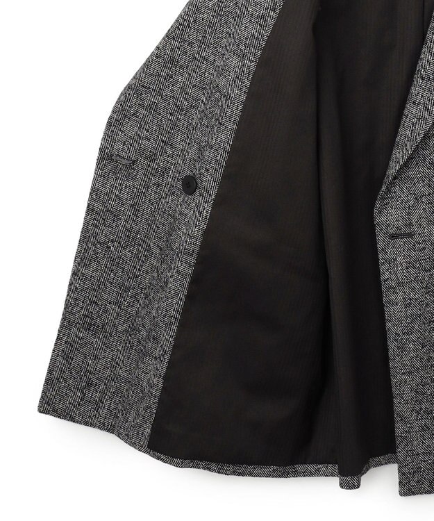 23区 L ヘリンボーンループツイード ジャケット ブラック系