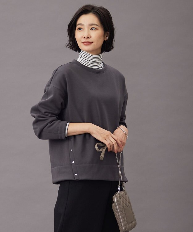 J.PRESS LADIES 【WEB限定カラーあり】ボアジャージー カットソー グレー系